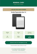 Kindle Paperwhite Gen 12 - fiche caractéristiques