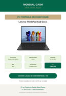 PC portable Lenovo ThinkPad X13 Gen 1 - fiche caractéristiques