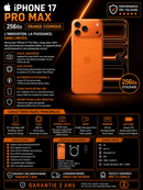 IPHONE 17 PRO MAX 256GO ORANGE COSMIQUE