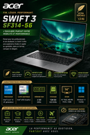 Acer Swift 3 SF314-56 Intel Core I5 128Go 4Go