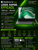 MACBOOK AIR 2020 INTEL CORE I5 512GO NVME 8GO