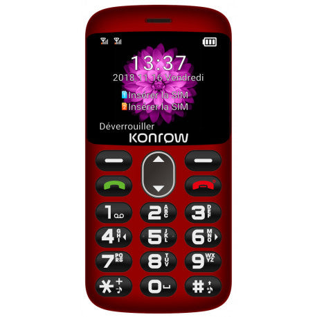 Konrow Senior - Écran 2'' - Double Sim  (Dock de charge Fourni)