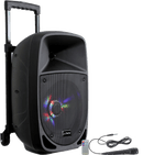 ENCEINTE NOMADE 8’’/20CM - 300W AVEC USB, BLUETOOTH, FM ET MICRO PARTY-8LED