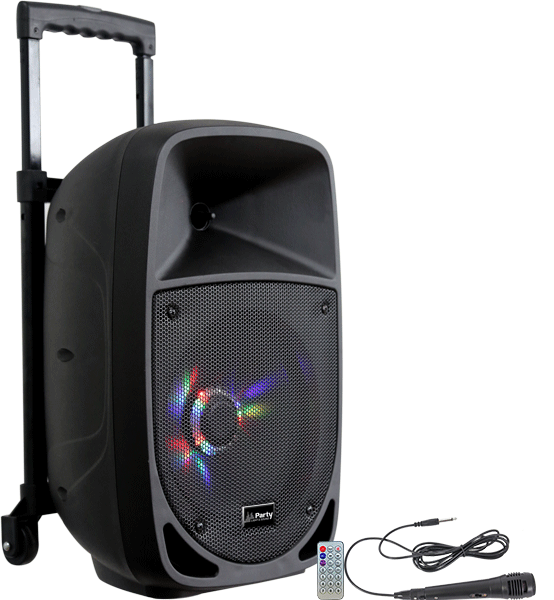 ENCEINTE NOMADE 8’’/20CM - 300W AVEC USB, BLUETOOTH, FM ET MICRO PARTY-8LED